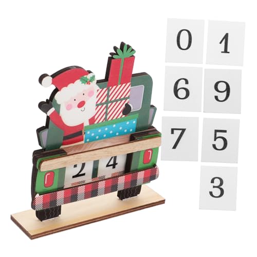 Ciieeo Weihnachtsdekoration Weihnachtsblock-countdown Tage Bis Zum Weihnachtskalender Weihnachts-countdown-dekorationen Weihnachtsholzblockdekor Weihnachts-countdown-blöcke Green Hölzern von Ciieeo