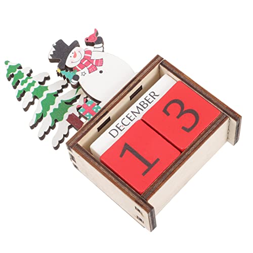 Ciieeo Weihnachtskalender Aus Holz Schnee Weihnachtsabziehbilder Weihnachts-countdown-kalender Weihnachtszubehör Weihnachtskalender Schmuck Exquisiter Adventskalender Colorful Hölzern von Ciieeo