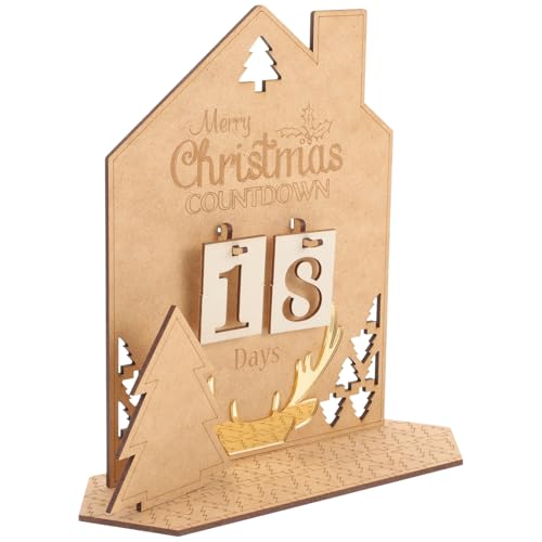 Ciieeo holzweihnachtsdekoration advent calender Holzdekoration Weihnachtszwerg Weihnachtsschmuck für zu Hause Weihnachts-Countdown-Kalender aus Holz Desktop-Kalender für Weihnachten MDF von Ciieeo