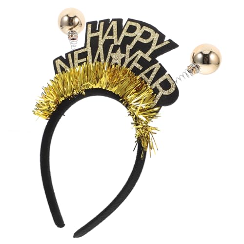 Ciieeo neujahr kopfschmuck party kopfschmuck Partybevorzugung für das neue Jahr Frohes neues Jahr Stirnband Bopper Diademe des neuen Jahres Silvester Partyhüte Neujahrs-Tiara Eva Golden von Ciieeo