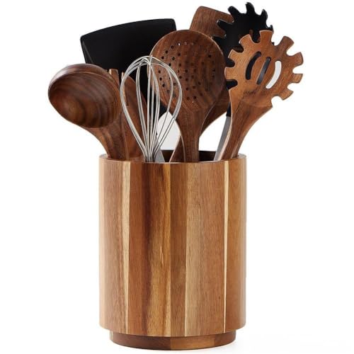 Utensilienhalter aus Holz, 360° drehbar, 18 cm, großer Utensilienhalter für Küchentheke, Küchenutensilien-Organizer, Utensilientopf, Bauernhaus-Küchen, Arbeitsplatten-Dekoration, Akazienholz Utensilienhalter aus Holz, 360° drehbar, 18 cm, großer Utensilienhalter für Küchentheke, Küchenutensilien-Organizer, Utensilientopf, Bauernhaus-Küchen, Arbeitsplatten-Dekoration, Akazienholz von Cikiki