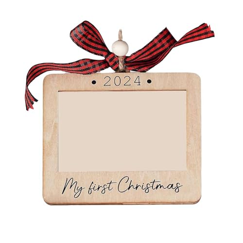 Weihnachten Ornament 2024 Weihnachten Bilderrahmen Ornament Bilderrahmen Holz Ornament Weihnachten Ornament 2024 Mädchen Junge My First Christmas Ornament 2024 von Cikiki