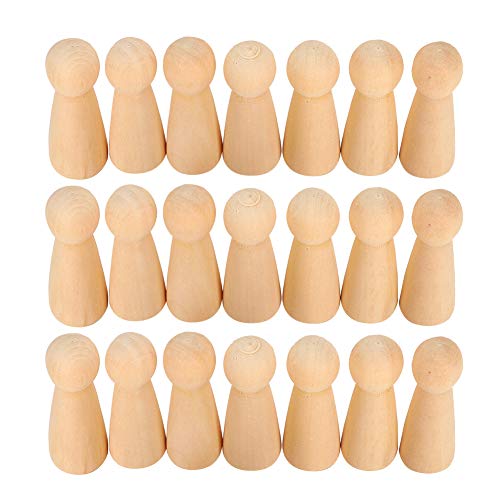 Figurenkegel 20 Stück Hölzerne Peg Dolls Holzfiguren 6,5cm Holzkegel zum DIY Holzfiguren Hochzeit Geburtstag Dekoration von Cikonielf