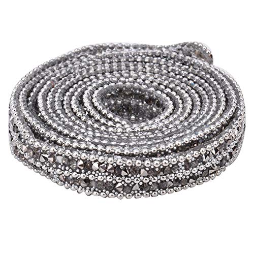 Strasssteine Diamant Band 1Yard 10mm Diamond Mesh Wrap Kristall Band Dekoration Crystal Strasskette Dekoration für Kleidung Kleid Gürtel Kragen Haarnadel Schuhe(Transparentes von Cikonielf