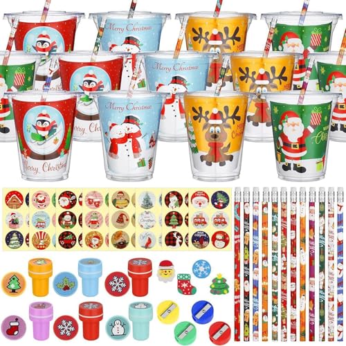 Cileznw Schul-Briefpapier-Set, Weihnachts-Briefpapier-Set,144X Schul-Cartoon-Spielzeug, Schüler-Briefpapier-Set | Weihnachtsfeier für und Mädchen, Schulanfang, Freude auf Reisen, Bibliothek von Cileznw