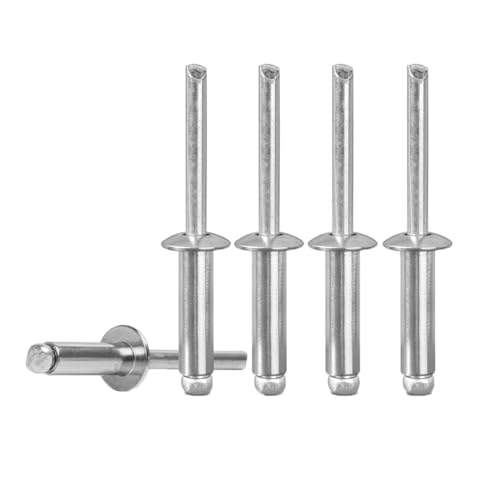 Cilky Metallschrauben 100 Stück Aluminium-Pop-Blindnieten M2.4 M3 M3.2 Blindniete mit Kuppelkopf, Stahlschaft, Dorn, Auspuffnieten, Pop-Pull-Niete(M2.4 (100pcs),14mm) von Cilky