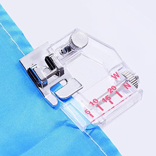 Cimown Schrägband-Nähfuß - Bias Tape Presser Foot - Adjustable Bias Binding Foot - Nähmaschine Ersatzteil Zubehör - Nähfuß Set - Geeignet für Haushaltsnähmaschinen von Cimown