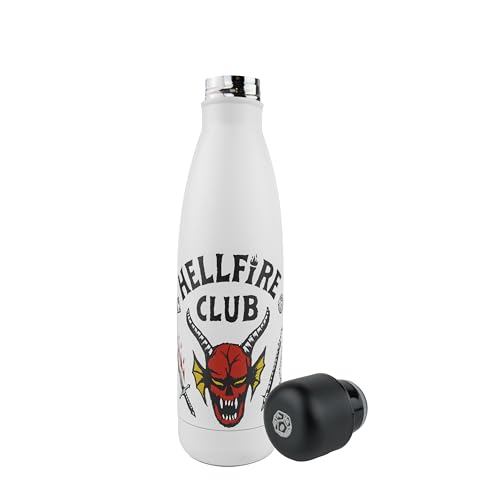 Cinereplicas Stranger Things - Hellfire Club Isolierte Wasserflasche - 500ml - Offizielle Lizenz von Cinereplicas