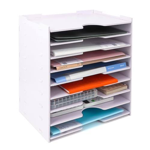 Cinnani Schreibtisch Organizer, 9 Ablagefächer Schubladenbox, A4-Papierhalter Dokumentenablage, Briefablage, Ablage Schreibtisch für Büro, Zuhause, Schule von Cinnani