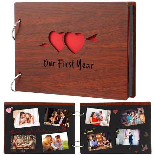 Cinnvoice 1 Jahr Unser erstes Jahr Scrapbook, Fotoalbum für Paare Handgemachtes DIY Ein Jahr Memory Notebook Familie Fotoalbum für Paare Ehemann Ehefrau Erinnerungsbuch von Cinnvoice