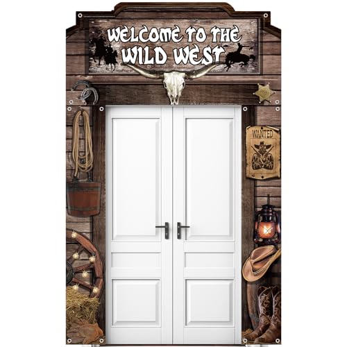 Cinnvoice Western Party Dekoration Cowboy Türbanner Wilder Westen hängende Banner Dekoration Western Themed Türbanner West Cowboy Veranda Schild Set für Geburtstag Foto Booth Requisiten Favor von Cinnvoice