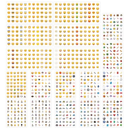 18 Bilder Smiley Aufkleber Lustige Sticker Smiley Sticker Sticker Smiley Emoji Sticker Trendige, Unverzichtbare Und Supersüße Emoji-Aufkleber Zum Dekorieren, Markieren von Cinsersr