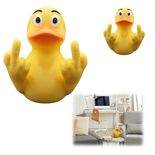 2 Stück Mittelfinger Ente, Middle Finger Duck Lustige Mittelfinger-Ente Niedlich Small Duck Mittelfinger Deko Als Badewannen Spielzeug Auto deko, quietscheente und Spielen(Gelb) von Cinsersr