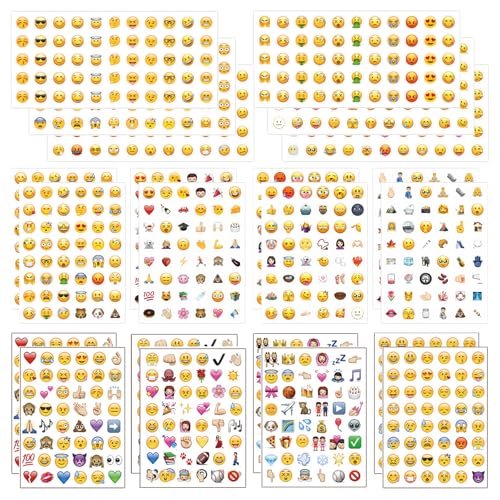 22 Blätter Smiley Aufkleber, Smiley Sticker, Sticker Smiley, Lustig Emoji Aufkleber, Notizbuch Dekoration,Emoticon Aufkleber, Anreizaufkleber für Kinder,Emoji Sticker für Lehrer,Notizbuchdekorationen von Cinsersr