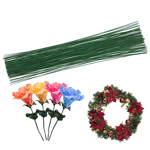 Cinvo Stieldraht, 100 Stück, Blumenpapier, umwickelt, 35,6 cm, 22 Gauge, Draht für Blumenarrangements, DIY, Blumenstrauß, Handwerk (dunkelgrün) von Cinvo