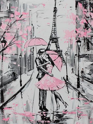 Diamond Painting Klein Set Paris 80x110cm, DIY Diamant Painting Bilder Kinder Erwachsene Liebhaber, 5D Daiments Painting Basteln Erwachsene, Dimond Painting Cross Stickerei Malerei Kits Dekor K-4 von Ciooyxee