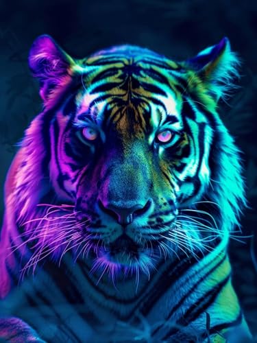 Diamond Painting Klein Set Tiger 40x50cm, DIY Diamant Painting Bilder Kinder Erwachsene Tier, 5D Daiments Painting Basteln Erwachsene, Dimond Painting Cross Stickerei Malerei Kits Wand Dekor Z-1 von Ciooyxee