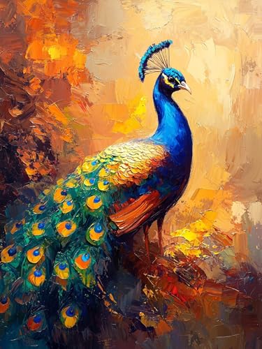 Malen Nach Zahlen Erwachsene Pfau, Malen Nach Zahlen Tier ab 7 Jahre Mädchen, Malen-Nach-Zahlen mit Pinseln Acrylfarben, DIY Paint by Numbers Ölgemälde Geschenke Zimmer Dekor Ohne Rahmen 30x40cm S-3 von Ciooyxee