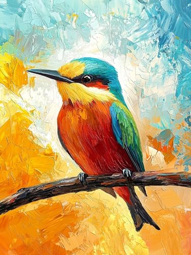 Malen Nach Zahlen Erwachsene Vogel, Malen Nach Zahlen Niedlich ab 7 Jahre Mädchen, Malen-Nach-Zahlen mit Pinseln Acrylfarben, DIY Paint by Numbers Ölgemälde Geschenke Dekor Ohne Rahmen 30x40cm J-6 von Ciooyxee