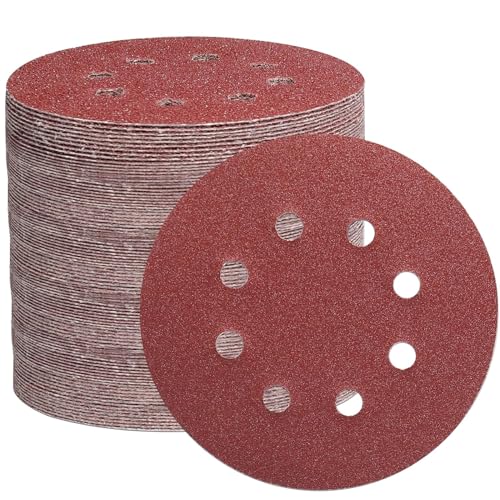 Cisivis Sanding Discs, 8 Hole Hook and Loop Sanding Pads for Random Orbital Sander, 125Pcs 125mm Sandpaper for Wood Metal Rubber Leather Stone(40/60/80/120/240 Mixed Grits) von Cisivis