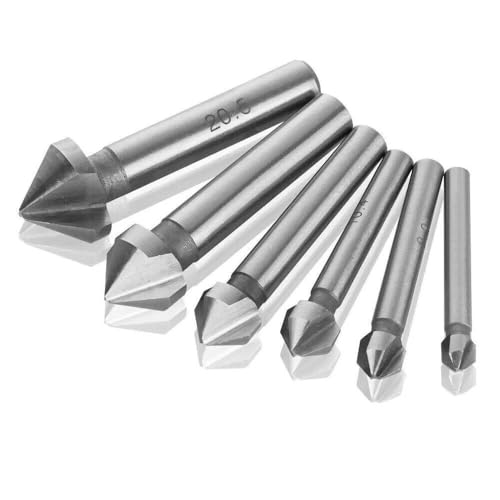 Cisivis Senker Metall Kegelsenker Set,Kegelsenker 6tlg Bohrer HSS, Ø 6,3-20,5mm,90° Kegel- und Entgratsenker-Satz,Senker Bohrer Senkbohrer Satz von Cisivis