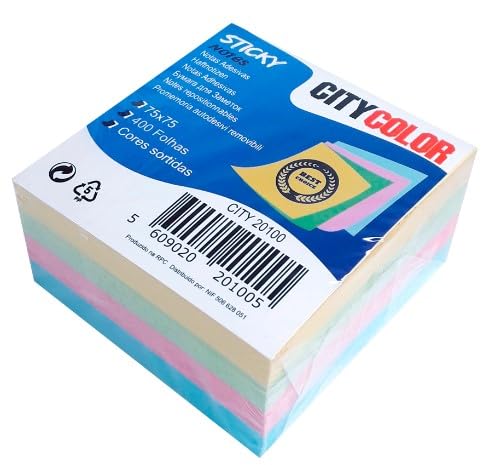 Citycolor Haftnotizen, 400 Blatt, 7,5 x 7,5 cm (weich) von Citycolor