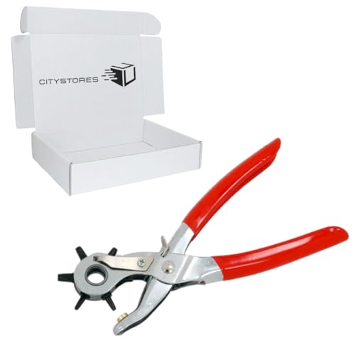 Citystores® Robuster drehbarer Lederstanzer, 22,9 cm, verstellbarer Lochschneider für Lederhandwerk, DIY-Projekte von Citystores