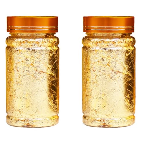 Citywalk 2X Dekorative Blattflocken Gold Silber Konfetti DIY Nail Art Paiting Materialien Dekorieren Folie Papier PartyzubehöR, Gold von Citywalk