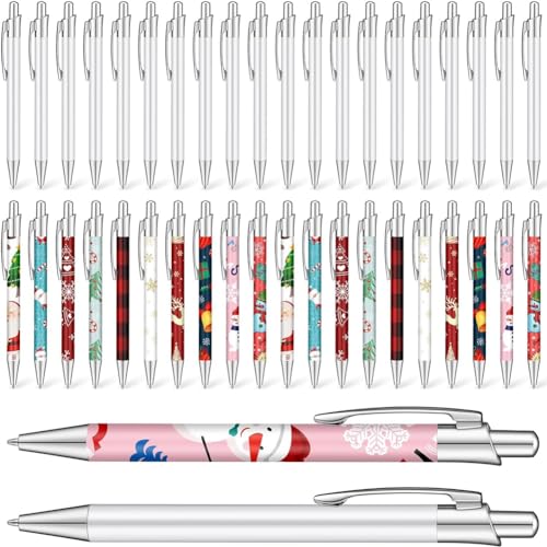 Cjuide 30 Stück -Wärmetransfer-Stifte, Sublimations-Kugelschreiber mit Schrumpffolie, Schulbedarf für Büro von Cjuide