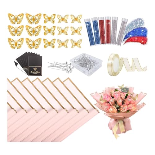 ClAZTyict 1Set Blumen-Geschenkpapier, Wasserdichtes Blumenstrauß-Geschenkpapier für Blumensträuße, Rosa von ClAZTyict