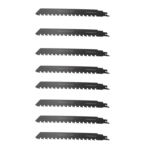 ClAZTyict Säbelsägeblatt, Hartmetall, Wolframkarbid zum Schneiden von porösem Beton, Faserzement, Ziegel, 240 mm, 8 Stück von ClAZTyict