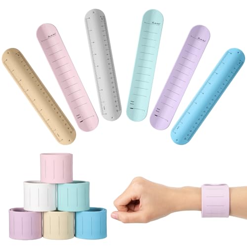 Clabby 6 Stück Silikon Slap Armbänder für Notizen Wiederverwendbar To Do List Bracelet Wasserdichtes Beschreibbare Wearable Löschbare Erinnerungsarmband für Krankenschwestern Studenten(Pastellfarbe) von Clabby