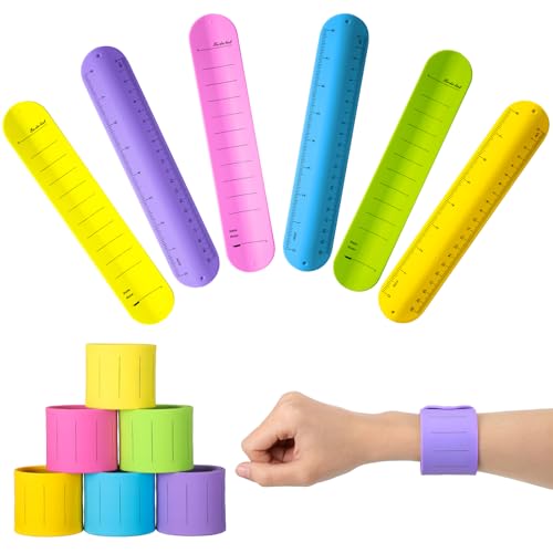 Clabby 6 Stück Silikon Slap Armbänder für Notizen Wiederverwendbar To Do List Bracelet Wasserdichtes Beschreibbare Wearable Löschbare Erinnerungsarmband für Krankenschwestern Studenten(Neonfarbe) von Clabby