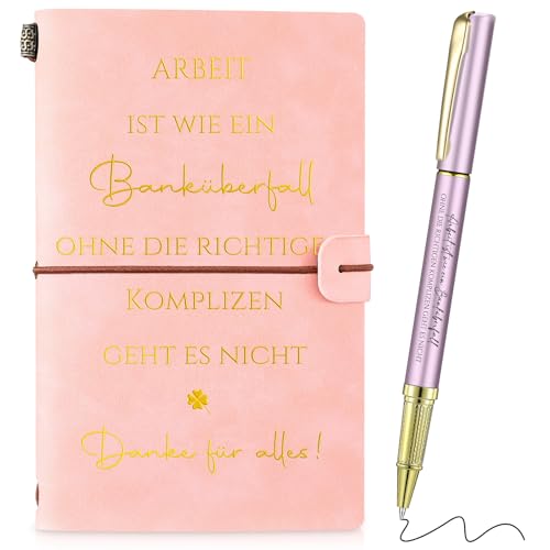 Clabby Dankeschön Geschenke für Kollegen Inspirierendes Leder Notizbuch mit Stift A6 Kleines Reise Tagebuch Abschiedsgeschenk für Lehrer von Clabby