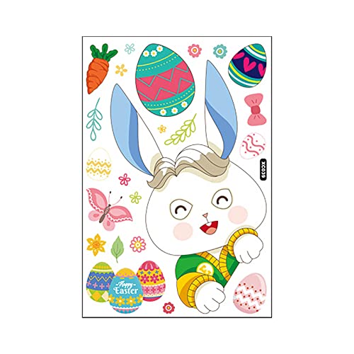 Kaninchen Glas Aufkleber Aufkleber Urlaub Dekorationen Frühling Kinderzimmer Home Küche Dekor Skate Bordfolie Tumblr Sticker Gelb (B, One Size) von Clacce