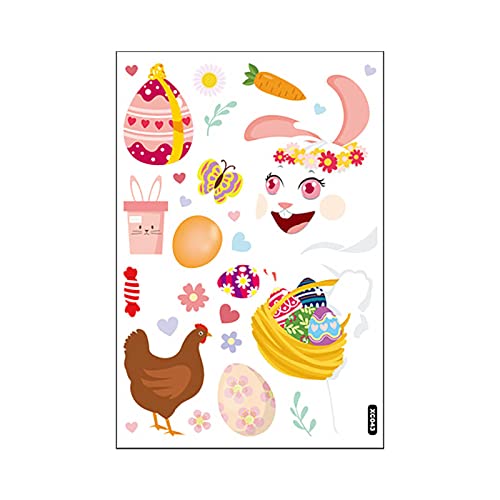 Kaninchen Glas Aufkleber Aufkleber Urlaub Dekorationen Frühling Kinderzimmer Home Küche Dekor Skate Bordfolie Tumblr Sticker Gelb (F, One Size) von Clacce