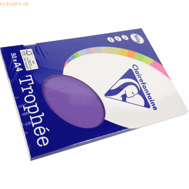 10 x Clairefontaine Kopierpapier Trophee A4 160g/qm 50 Blatt violett von Clairefontaine