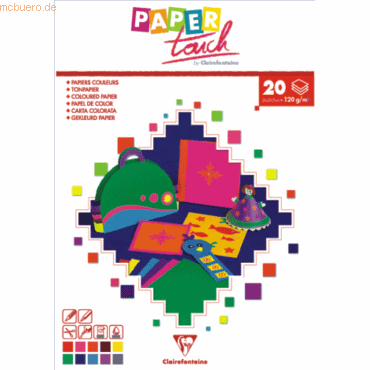 10 x Clairefontaine Tonzeichenpapier A4 120g sortiert VE=20 Blatt von Clairefontaine