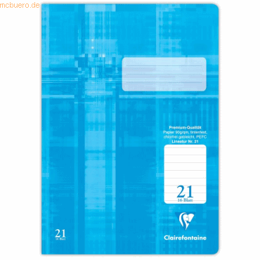 25 x Clairefontaine Schulheft A4 32 Blatt Lineatur 21 liniert von Clairefontaine