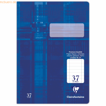 25 x Clairefontaine Schulheft A4 32 Blatt Lineatur 37 liniert perforie von Clairefontaine