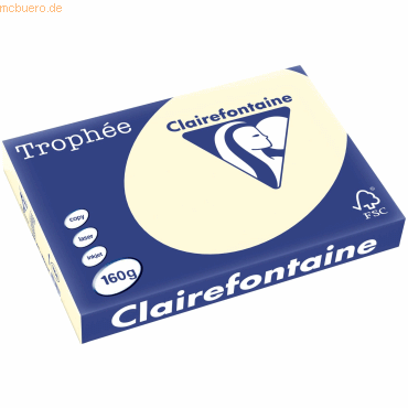 4 x Clairefontaine Kopierpapier Trophee A3 160g/qm VE=250 Blatt elfenb von Clairefontaine