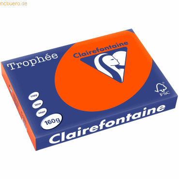 Clairefontaine Kopierpapier Trophee A3 160g/qm VE=250 Blatt ziegelrot von Clairefontaine