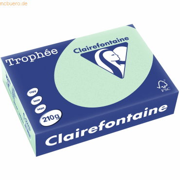 4 x Clairefontaine Kopierpapier Trophee A4 210g/qm VE=250 Blatt hellgr von Clairefontaine