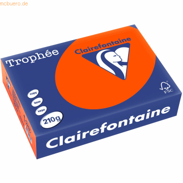 4 x Clairefontaine Kopierpapier Trophee A4 210g/qm VE=250 Blatt ziegel von Clairefontaine