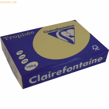 4 x Clairefontaine Kopierpapier Trophee Pastell A4 160g/qm goldgelb VE von Clairefontaine