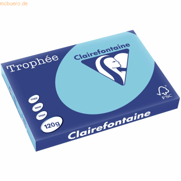 Clairefontaine Kopierpapier Trophee A3 120g/qm VE=250 Blatt blau von Clairefontaine