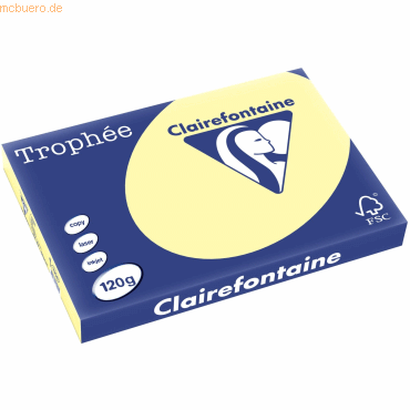 Clairefontaine Kopierpapier Trophee A3 120g/qm VE=250 Blatt kanarienge von Clairefontaine