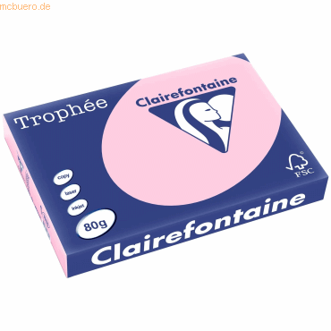 Clairefontaine Kopierpapier Trophee A3 80g/qm VE=500 Blatt rosa von Clairefontaine