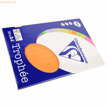 Clairefontaine Kopierpapier Trophee A4 160g/qm VE=50 Blatt clementine/ von Clairefontaine