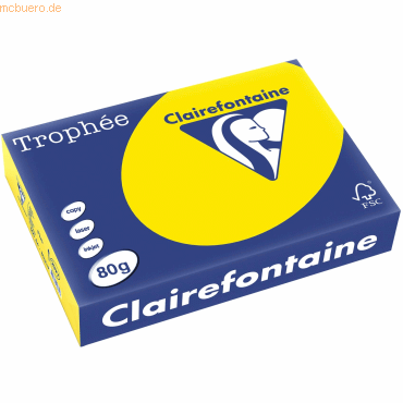 Clairefontaine Kopierpapier Trophee A4 80g/qm VE=500 Blatt fluo gelb von Clairefontaine